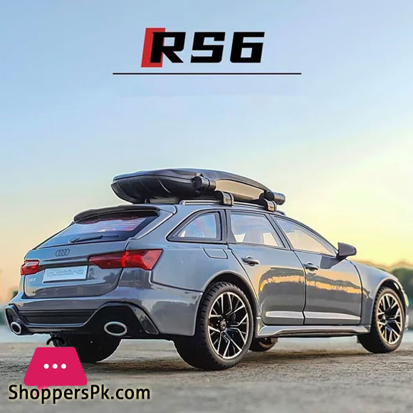 1:24 Audi RS6 Quattro Station Wagon Alloy Toy Car Model Wheel Steering Sound and Light Childrens Toy Collectibles Birthday gift