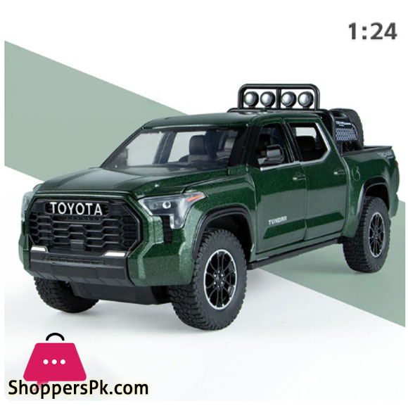 1:24 TOYOTA TUNDRA Alloy Car Model Simulation Diecast Metal Toy Vehicle Model Sound And Light Pull Back Cars Toys Kids Boys Gift