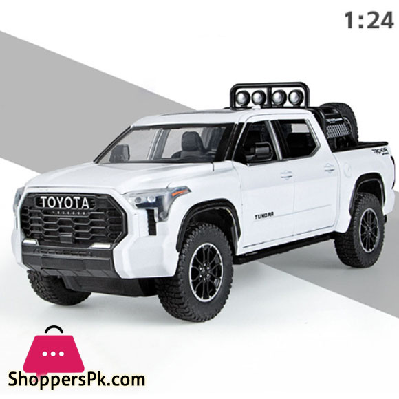 1:24 TOYOTA TUNDRA Alloy Car Model Simulation Diecast Metal Toy Vehicle Model Sound And Light Pull Back Cars Toys Kids Boys Gift