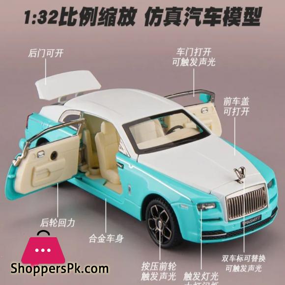 1:32 Diecast Rolls Royce Wraith Mansory Alloy Car Model Toy Vehicles Pull Back Car Sound and Light