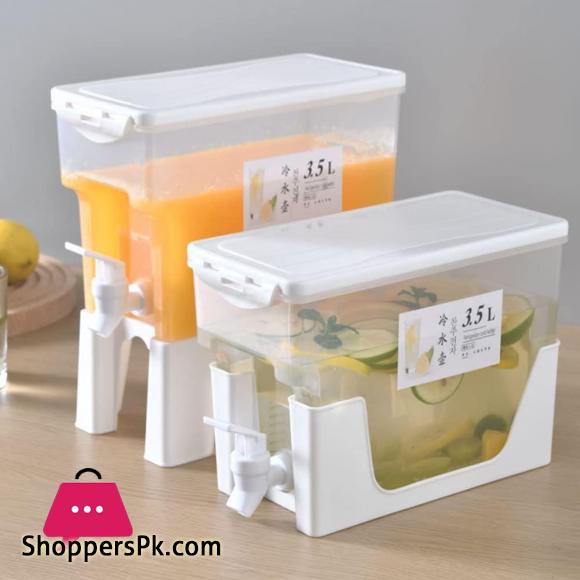 1.5 Liter Drinks Dispenser with Dual-Use Stand Juice Dispenser Fridge Water Dispenser Juice Container Plastic Milk Bottle Dispenser for Making Teas and Juices