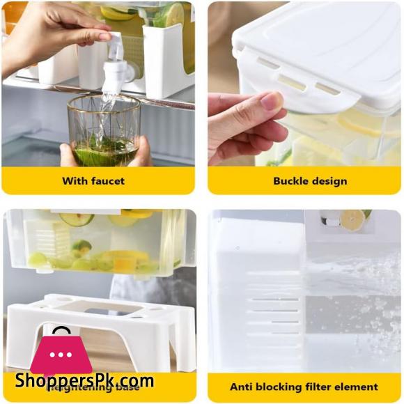 1.5 Liter Drinks Dispenser with Dual-Use Stand Juice Dispenser Fridge Water Dispenser Juice Container Plastic Milk Bottle Dispenser for Making Teas and Juices
