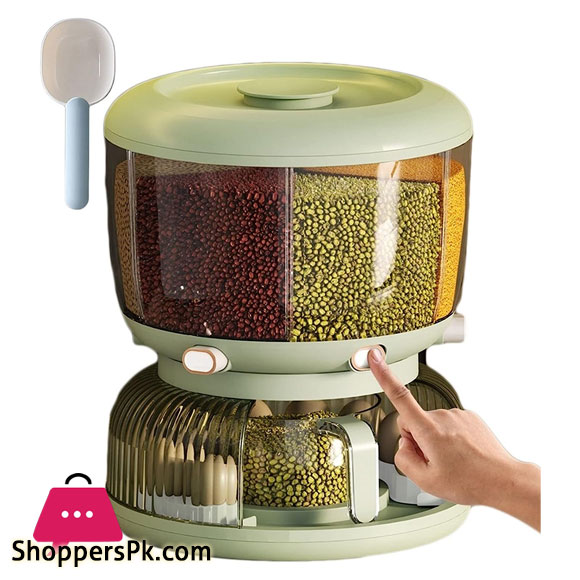 High Quality 360 Rotating Dispenser For Kitchen Rice Dispenser Dry Food Dispenser 6 Grid Grain Storage Container Egg Organizer Grain Food Storage Box