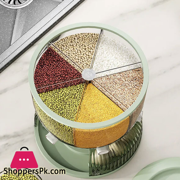 High Quality 360 Rotating Dispenser For Kitchen Rice Dispenser Dry Food Dispenser 6 Grid Grain Storage Container Egg Organizer Grain Food Storage Box
