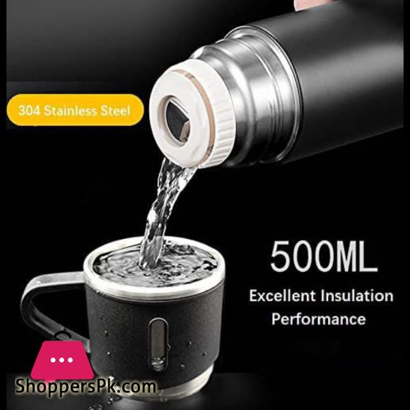 500Ml Hot And Cold Double Wall Stainless Steel Insulated Sport Vacuum Flask Tea Gift Box Set With Two Cups