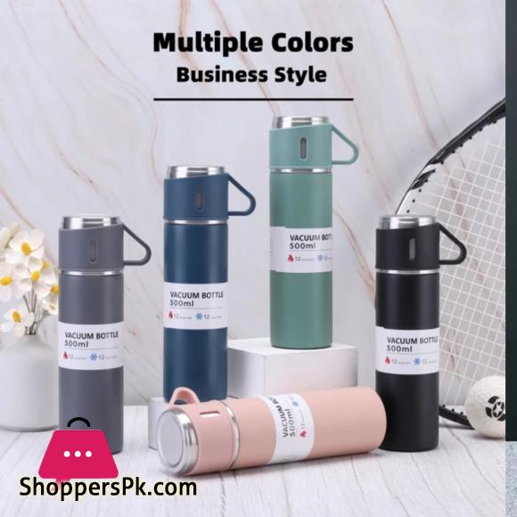 500Ml Hot And Cold Double Wall Stainless Steel Insulated Sport Vacuum Flask Tea Gift Box Set With Two Cups