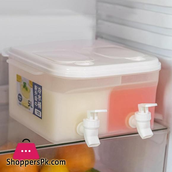 Beverage Drink Dispenser, Fruit Cool Water Pitcher Summer Ice Water Infuser Kettle, Dual Compartment Water Jug With Spigots, Refrigerator Special Cold Drink Bucket Water Container