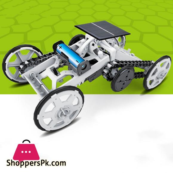DIY Solar Climbing Vehicle Science Four-Wheel Drive Car Building Block Assembled Electric Model Car Toy