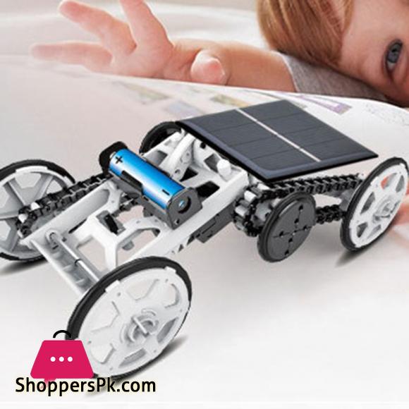 DIY Solar Climbing Vehicle Science Four-Wheel Drive Car Building Block Assembled Electric Model Car Toy