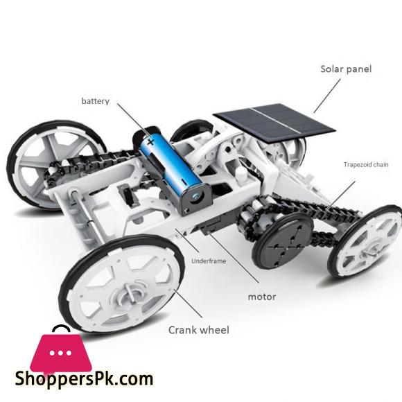 DIY Solar Climbing Vehicle Science Four-Wheel Drive Car Building Block Assembled Electric Model Car Toy