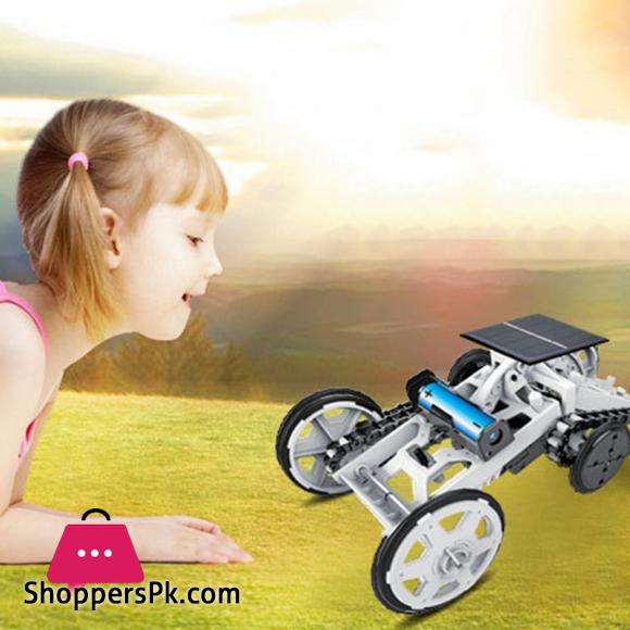 DIY Solar Climbing Vehicle Science Four-Wheel Drive Car Building Block Assembled Electric Model Car Toy
