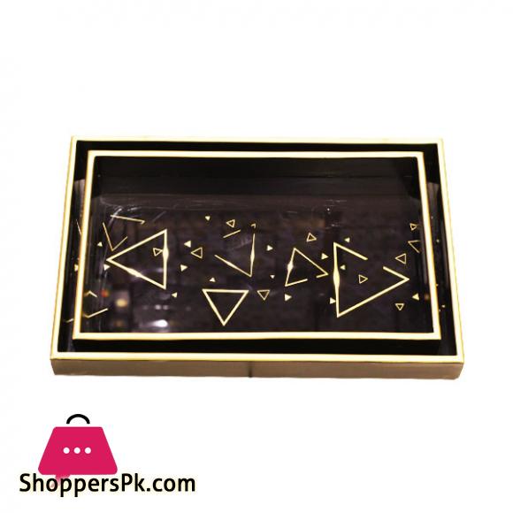 Elegant Wood Serving Tray Set of 2 - EFW04