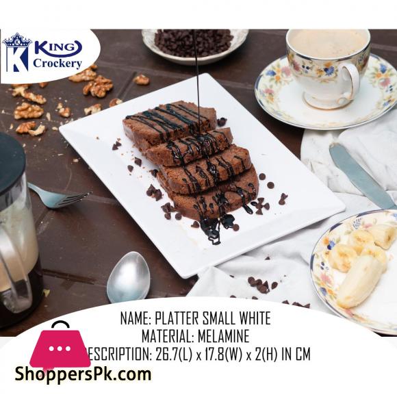 King Melamine Platter Small Size - Melamine Material White - Black