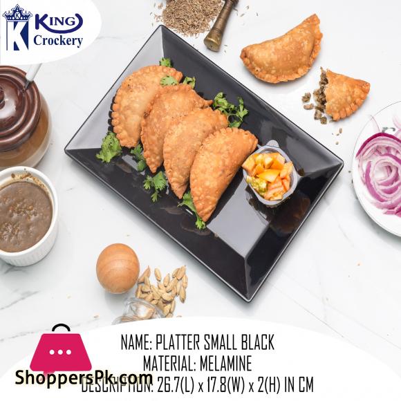 King Melamine Platter Small Size - Melamine Material White - Black