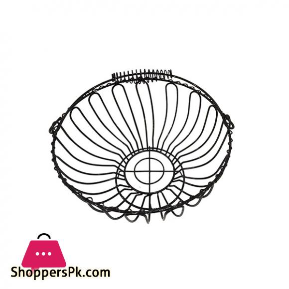 Metal Wire Basket Round Black - BA-8809