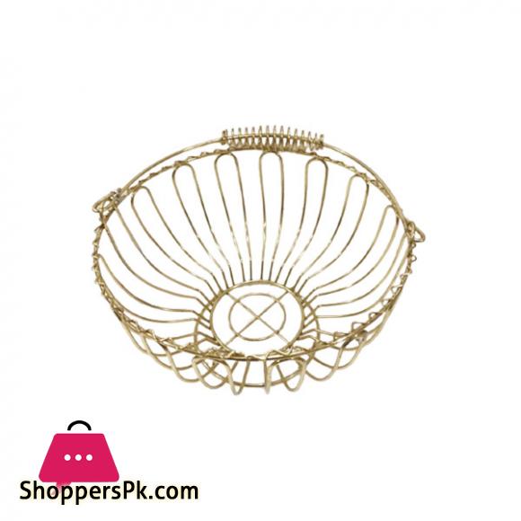 Metal Wire Basket Round Gold - BA-8808