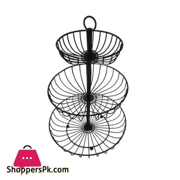 Metal Wire Table Top Basket 3 Layer Black – BA-8816