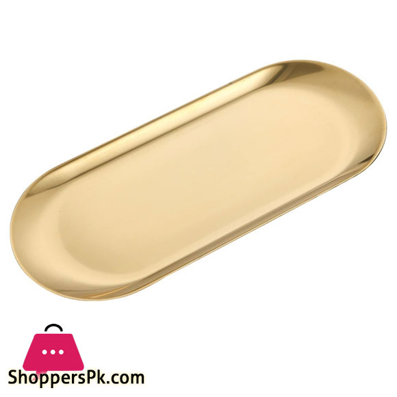 GoldenStainless Steel Shallow Trays BBQ Sushi Flat Dish 22 x 9 CM