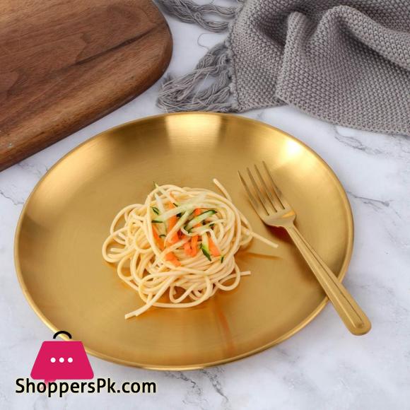 Gold Plate Round Stainless Steel Size : 45 CM