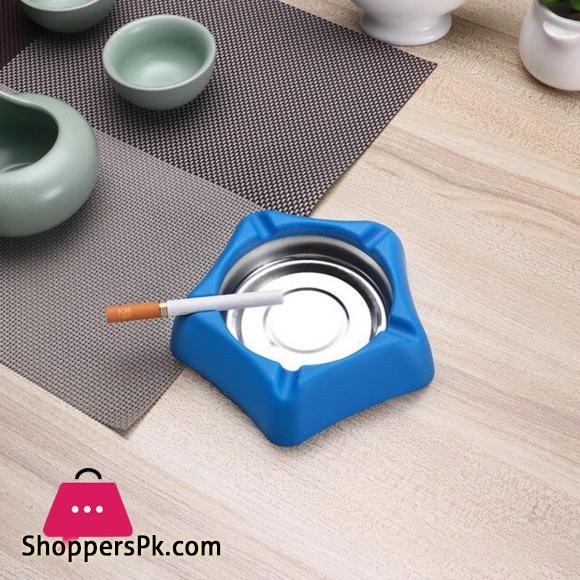 Star Shape Ash tray Stainless Steel, Plastic ,for Internet Cafe, Restaurant, Home Five-pointed Star Ashtray. (Color : Blue,green)