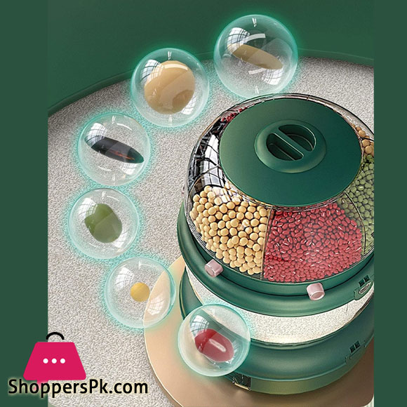 Cornflakes Dispenser Rotating Rice Bucket Insect Proof Moisture Proof Storage Divided Container Household Kitchen Grain Dispenser