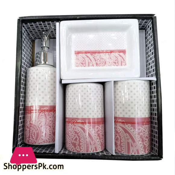 Empire Home 4 Piece Bathroom Accessory Ceramic Set