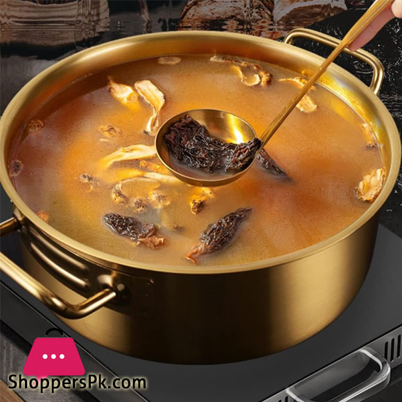 Golden Special For Commercial Induction Cooker Pot Double Handle Stainless Steel Pot ( Size 26cm)