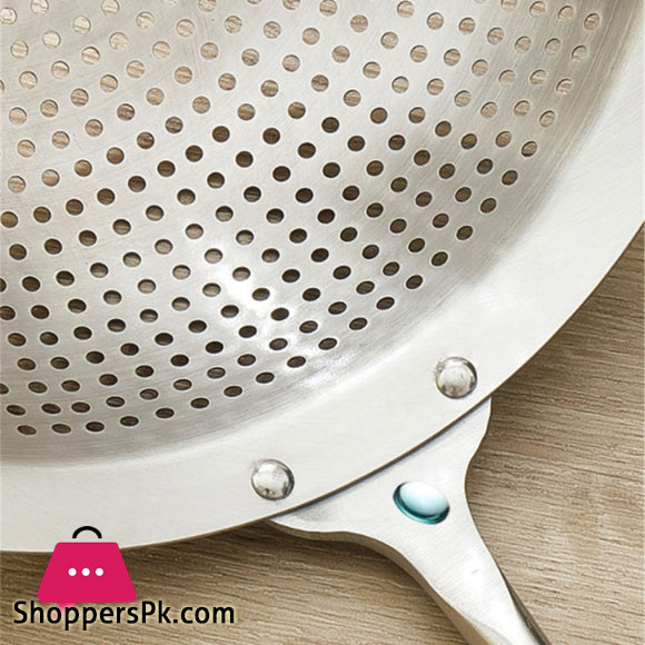 High Quality Stainless Steel Colander Filter Cooking Utensils Spoons Frying Pan Colander Drainer Food Colander Dish Drainer Strainer Fry Jhara Size : 16CM