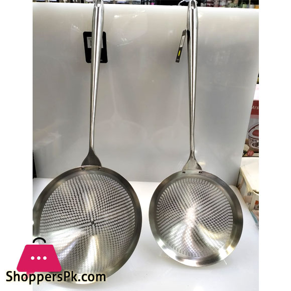 High Quality Stainless Steel Colander Filter Cooking Utensils Spoons Frying Pan Colander Drainer Food Colander Dish Drainer Strainer Fry Jhara Size : 16CM
