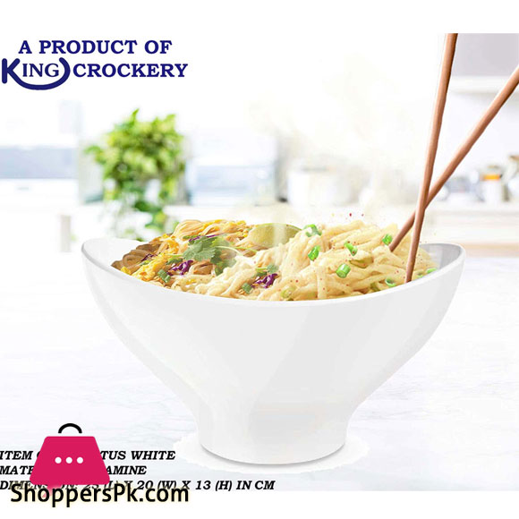 King Melamine LOTUS Bowl - Serving Bowl - Melamine Material - White & Black