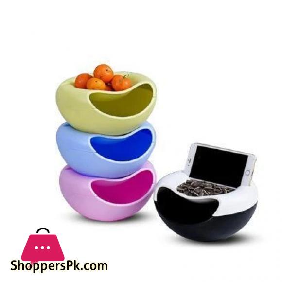 2 in 1 Lazy Snack Bowl With Phone Stand Holder-Pack Of 2