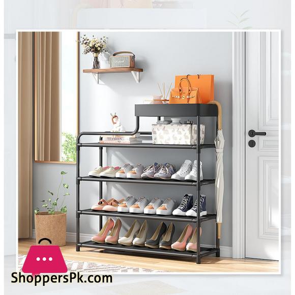 Adjustable Shoe Rack Organizer With Storage Shelf