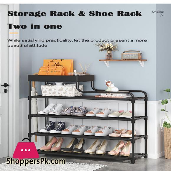 Adjustable Shoe Rack Organizer With Storage Shelf