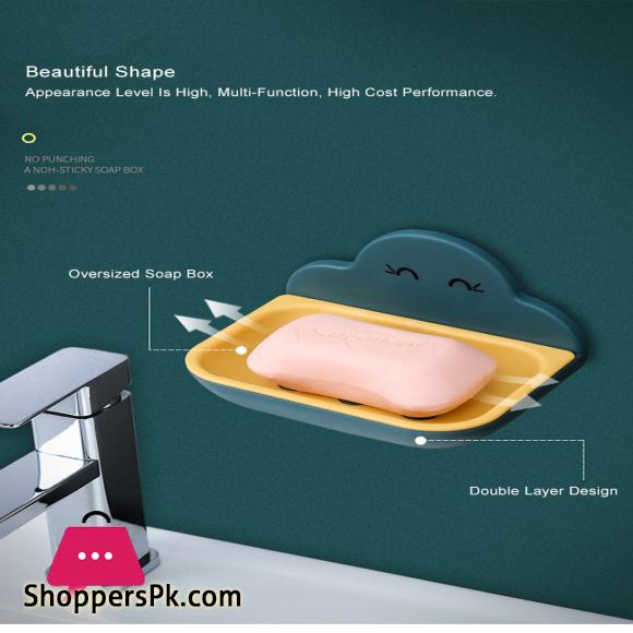 Day2day Mall Non perforated soap holder bathroom drain soap box toilet soap holder wall mounted shelf