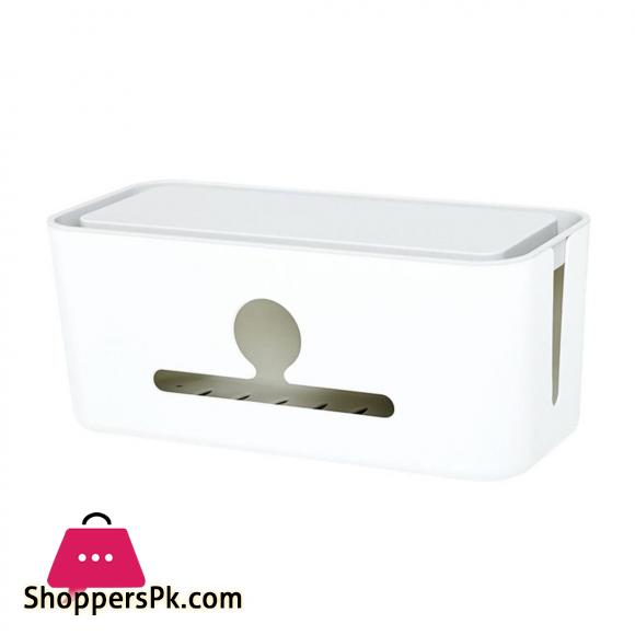 Desktop Cables Storage Box Power Wires Line Collector Organizer Box with Phone Stand
