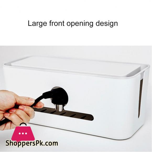 Desktop Cables Storage Box Power Wires Line Collector Organizer Box with Phone Stand