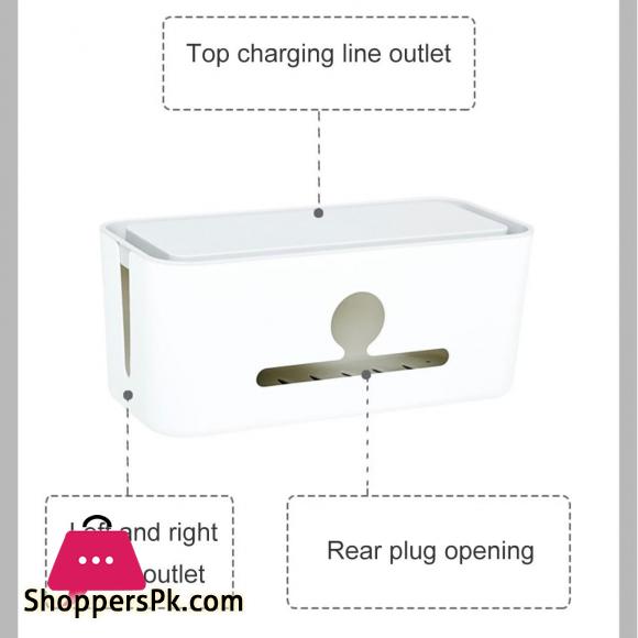 Desktop Cables Storage Box Power Wires Line Collector Organizer Box with Phone Stand