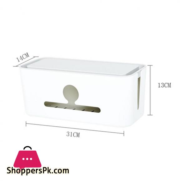 Desktop Cables Storage Box Power Wires Line Collector Organizer Box with Phone Stand