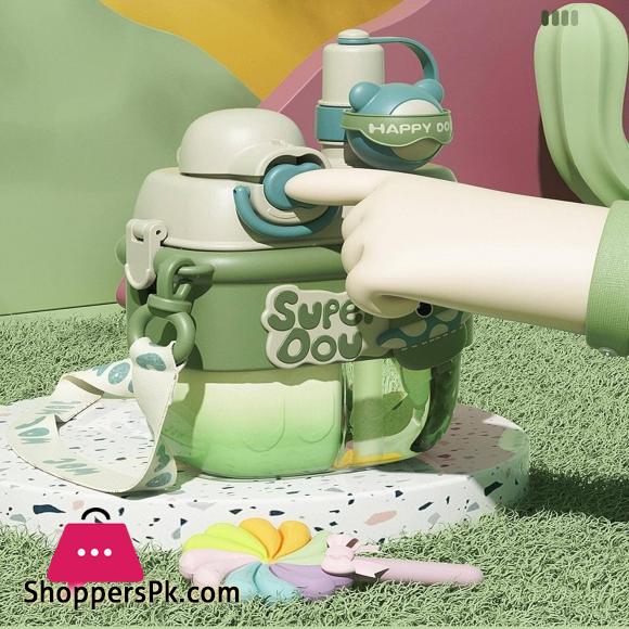 Doll Magic Double Fight Cup with Straw One-Click Press PTCG Material Safe to Drink Cute Style - 500ml