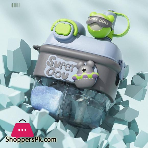 Doll Magic Double Fight Cup with Straw One-Click Press PTCG Material Safe to Drink Cute Style - 500ml