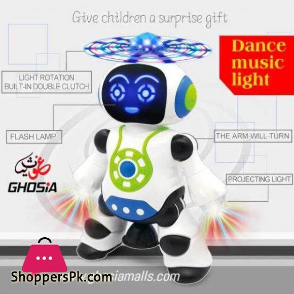 Electronic Dancing Robot Toy For Kids, Flashing Lights, 360° Body Spinning, Smart Space Robot Walking Dancing Robot Astronaut Music Light Toy-3012