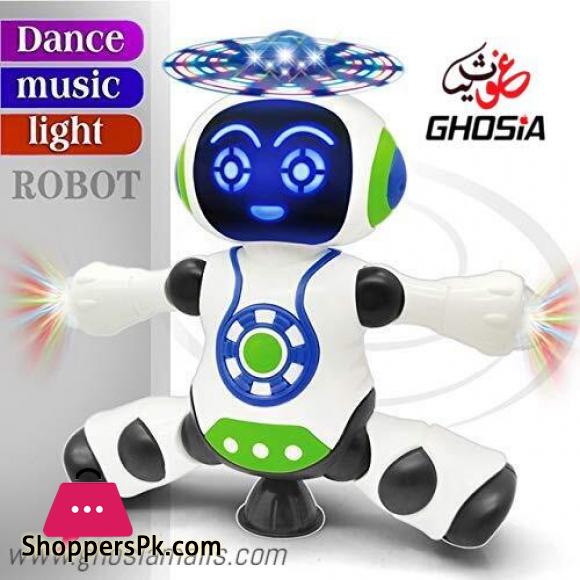 Electronic Dancing Robot Toy For Kids, Flashing Lights, 360° Body Spinning, Smart Space Robot Walking Dancing Robot Astronaut Music Light Toy-3012