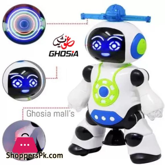 Electronic Dancing Robot Toy For Kids, Flashing Lights, 360° Body Spinning, Smart Space Robot Walking Dancing Robot Astronaut Music Light Toy-3012