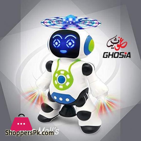 Electronic Dancing Robot Toy For Kids, Flashing Lights, 360° Body Spinning, Smart Space Robot Walking Dancing Robot Astronaut Music Light Toy-3012