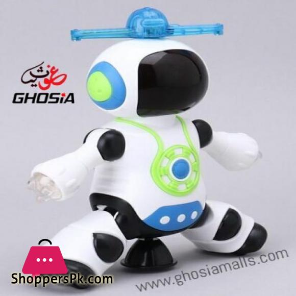Electronic Dancing Robot Toy For Kids, Flashing Lights, 360° Body Spinning, Smart Space Robot Walking Dancing Robot Astronaut Music Light Toy-3012