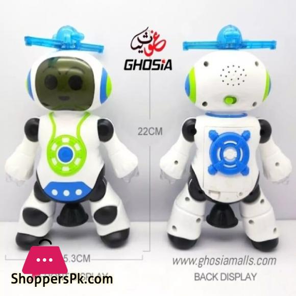 Electronic Dancing Robot Toy For Kids, Flashing Lights, 360° Body Spinning, Smart Space Robot Walking Dancing Robot Astronaut Music Light Toy-3012
