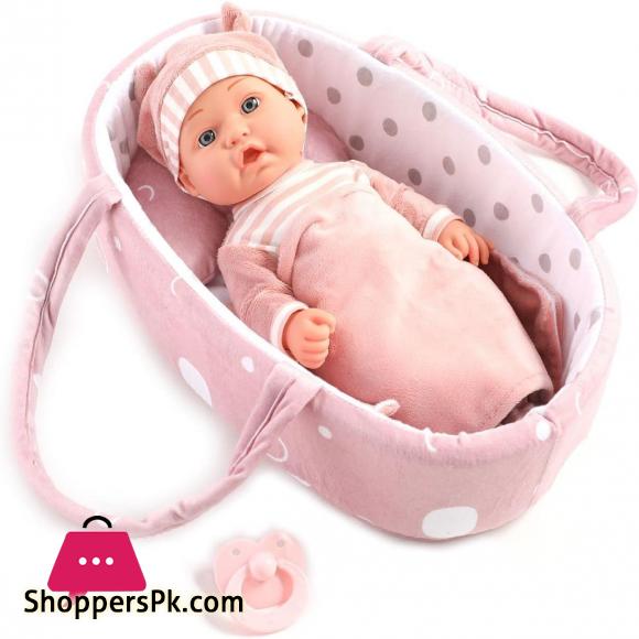 Enjoyin 12 Inch Baby Doll Playset with Washable Doll Accessories Includes Carrier Bassinet Bed, Pacifier, Blanket, and Pillow, First Baby Dolls for Toddlers 36 Months and Up
