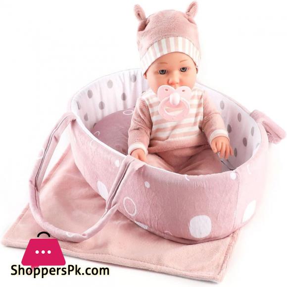 Enjoyin 12 Inch Baby Doll Playset with Washable Doll Accessories Includes Carrier Bassinet Bed, Pacifier, Blanket, and Pillow, First Baby Dolls for Toddlers 36 Months and Up