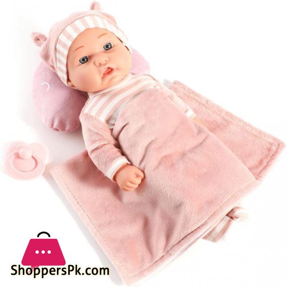 Enjoyin 12 Inch Baby Doll Playset with Washable Doll Accessories Includes Carrier Bassinet Bed, Pacifier, Blanket, and Pillow, First Baby Dolls for Toddlers 36 Months and Up