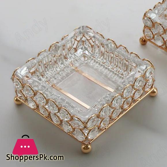 European Glass Ashtray Ashtray Hand Beaded Decorative Living Room Ashtrays Modern Dining Room Desktop Ash Tray Home Decoration